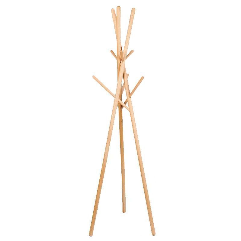 Entrada de árbol de madera KT con ganchos percha de pie independiente