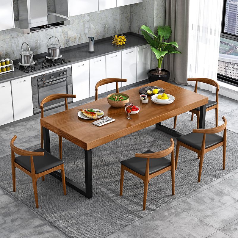 Industrial 1/2/7 Pieces Dinette Set Solid Wood Dining Table and Chairs Clearhalo 'Dining Room Sets' 'Dining Tables & Seating' 'dining_room_set' 'furn' 'furn_dining_room_set' 'Furniture' 'furniture_dining_room_set' 'Kitchen & Dining Furniture' 1200x1200_a766c799-6c5c-40d7-b61d-a6317aef486e