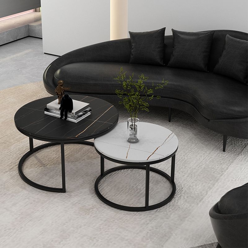 Contemporary Faux Leather Sloped Arm Sofa in Black For Living Room Clearhalo 'furn' 'furn_sofas' 'Furniture' 'Living Room Furniture' 'Sofa' 'sofas' 1200x1200_a769bc60-6699-47de-ab2d-243a7475bf93