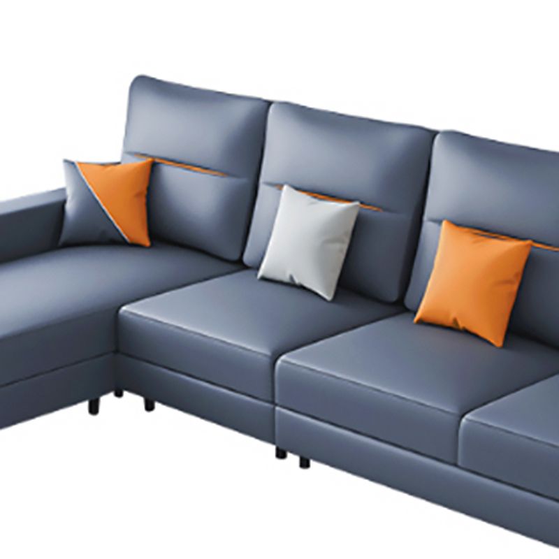 Cushion Back Faux Leather Sectional Sofa 35.43" Tall Sectional  Sofa