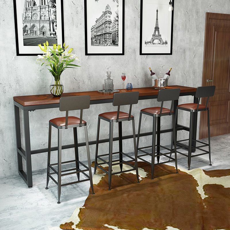 Trestle Base Dining Table Rectangle Brown Solid Wood Bar Table for Kitchen Living Room Clearhalo 'Bar Furniture' 'Bar Tables' 'bar_tables' 'furn' 'furn_bar_tables' 'Furniture' 'Kitchen & Dining Furniture' 1200x1200_a76a6d07-f4aa-4a8e-b3b0-5bcd31e7678d