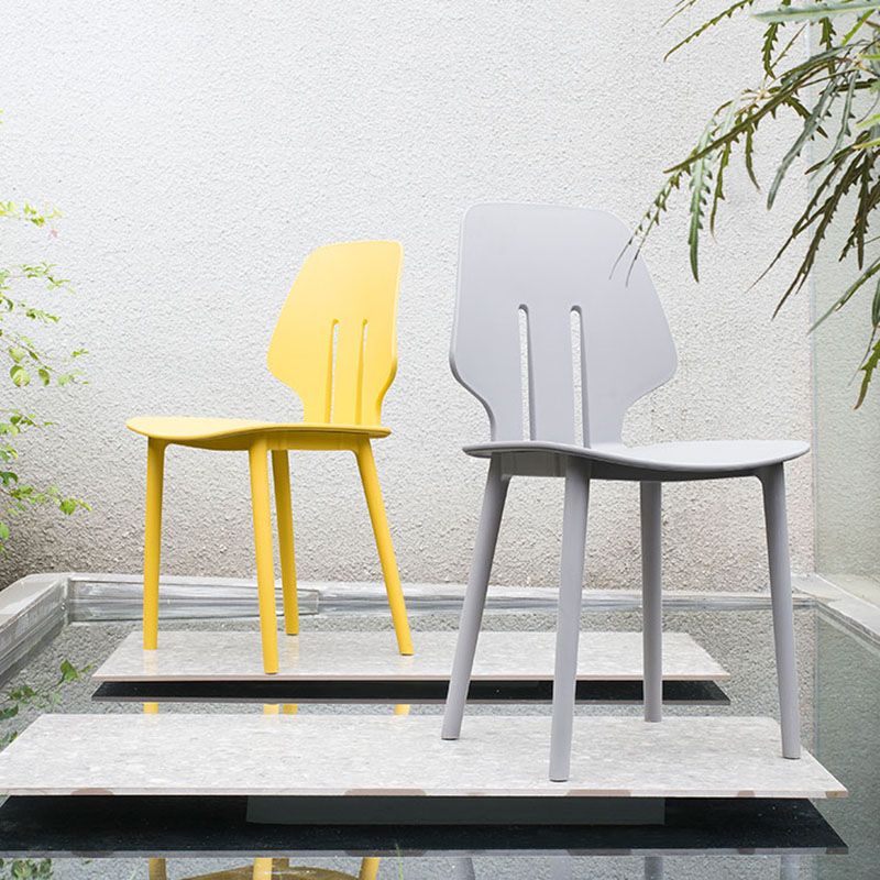 Scandinavian Colorful Plastic Dining Armless Chair Solid Back Chair Clearhalo ' kitchen&dining_furn' 'Dining Chairs' 'Dining Tables & Seating' 'dining_chair' 'furn' 'furn_dining_chair' 'Furniture' 'furniture_dining_chair' 'Kitchen & Dining Furniture' 'kitchen' 1200x1200_a76b207c-db1e-4a16-a55e-339f1a4c0af1