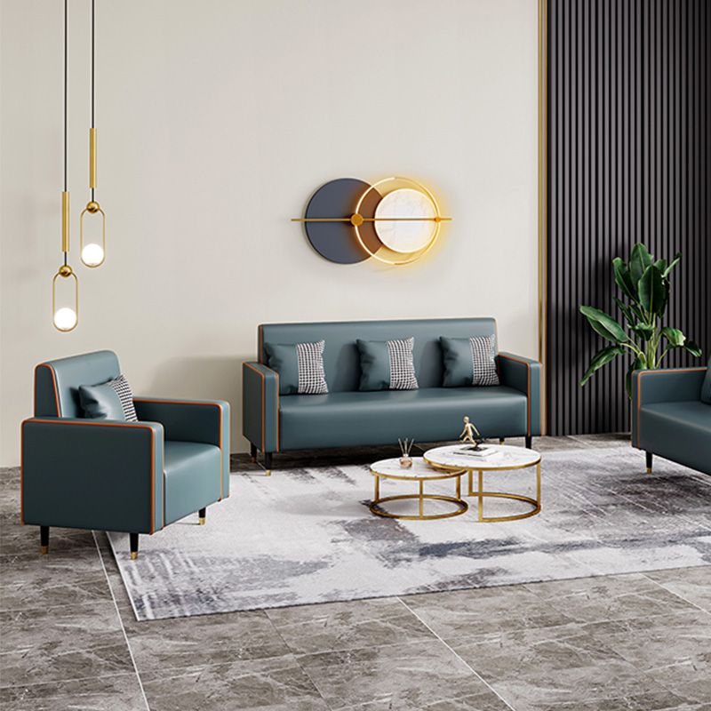 Cushions Square Arm Sofa Leather and Wood Seating with Pillows Clearhalo 'furn' 'furn_sofas' 'Furniture' 'Living Room Furniture' 'Sofa' 'sofas' 1200x1200_a76c3002-d47d-4d9a-ac39-e7e466c6e456