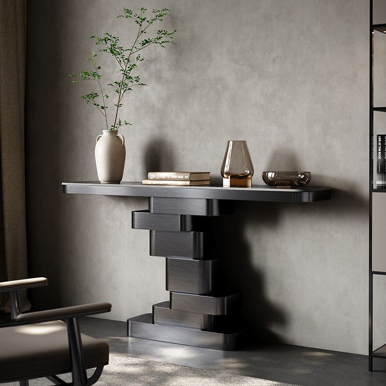 Tavolo della console rettangolare in pietra glam 33.46 "tavolo di estremità alto per sala