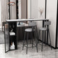 White Modern Style Table in Faux Marble and Metal with Shelf Bar Table Clearhalo 'Bar Furniture' 'Bar Tables' 'bar_tables' 'furn' 'furn_bar_tables' 'Furniture' 'furniture_bar_tables' 'Kitchen & Dining Furniture' 1200x1200_a76dfead-1741-455b-be88-89f3149228e5