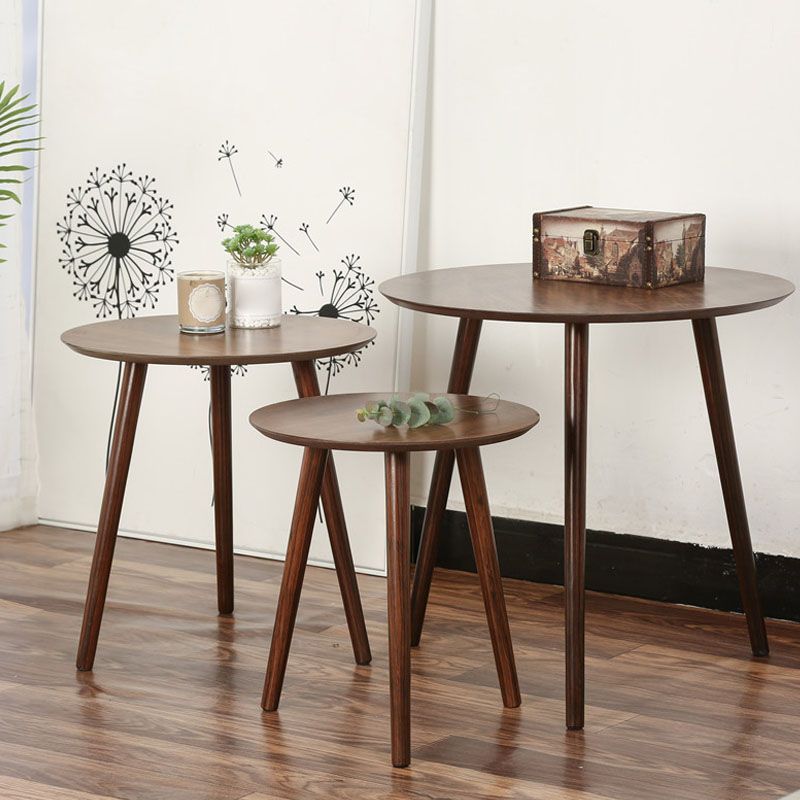 Modern 3 Legs Cocktail Table Round Wood Coffee Table - Brown Clearhalo 'Coffee & Accent Tables' 'Coffee Tables' 'coffee_tables' 'furn' 'furn_coffee_tables' 'Furniture' 'furniture_coffee_tables' 'Living Room Furniture' 1200x1200_a76e7c9f-0e60-4307-9eba-52e878533df5