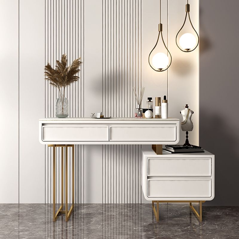 Vanité de maquillage luxueuse en pierre supérieure avec 2/4 tiroirs de rangement