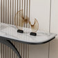Abstract Metal Leg Half Moon Stain Resistant Console Table for Hall