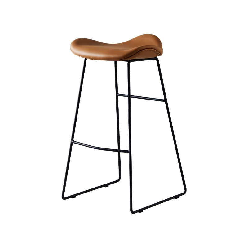 Leather Counter Stool Modern Backless Footrest Saddle Seat Bar Stool for Bar Clearhalo 'Bar Furniture' 'Bar Stools' 'bar_stools' 'furn' 'furn_bar_stools' 'furniture_bar_stools' 'Kitchen & Dining Furniture' 'kitchen&dining_furn' 'kitchen' 'kitchen_furn' Furniture' 1200x1200_a7734f92-0413-4e08-ac29-a6112dd3c369
