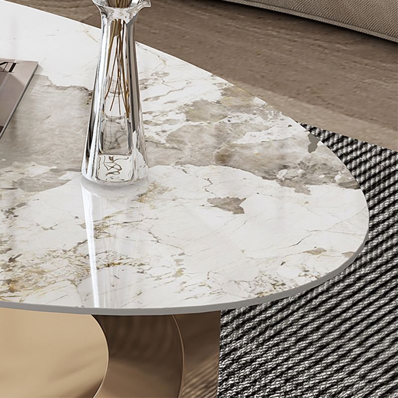 Tavolino top in ardesia glam astratto tavolo da cocktail di caffè ovale