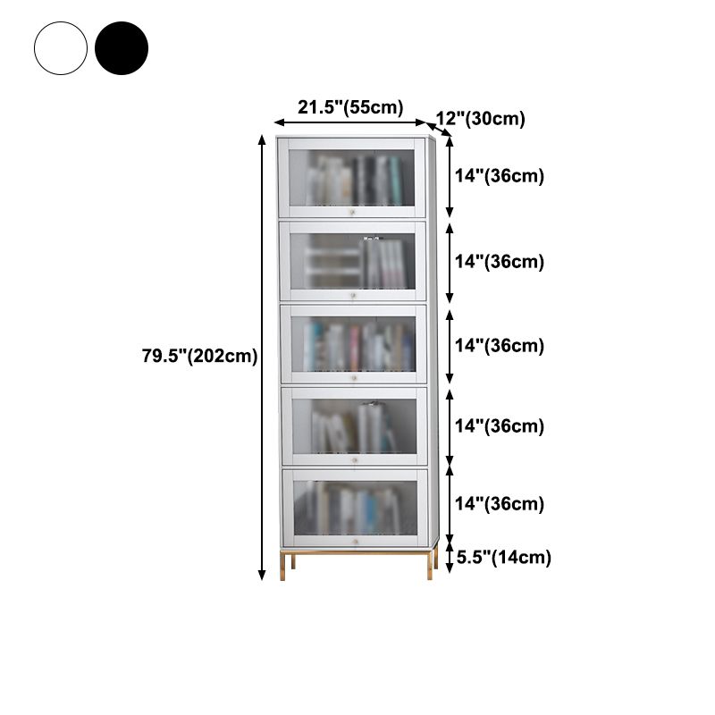 11.81"W Bookcase Glam Style Shelf Bookcase for Home and Office with Door Clearhalo 'Bookcases' 'furn' 'furn_bookcases' 'Furniture' 'furniture_bookcases' 'kitchen' 'kitchen_bookcases' 'Living Room Furniture' 'Office Furniture' 1200x1200_a774c0ab-764e-40e0-933c-8d3e733e4673