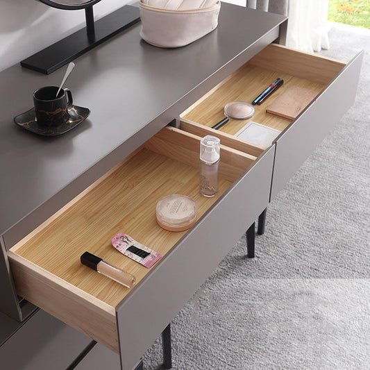 Vanitario in legno grigio set con specchio e cassetti Vanity trucco