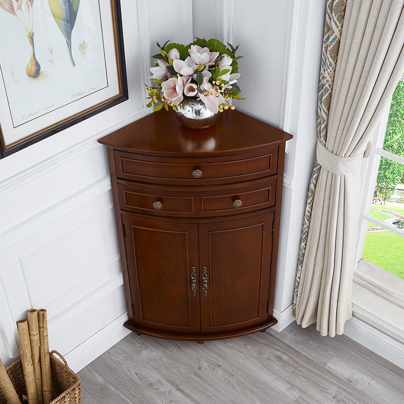 Mid-Century Modern Home Paned Cabinet Solid Wood Corner Side Cabinet Clearhalo 'Cabinets & Chests' 'cabinets_chests' 'furn' 'furn_cabinets_chests' 'Furniture' 'Living Room Furniture' 1200x1200_a7753e26-58f2-4e3a-8771-e9e5af119243