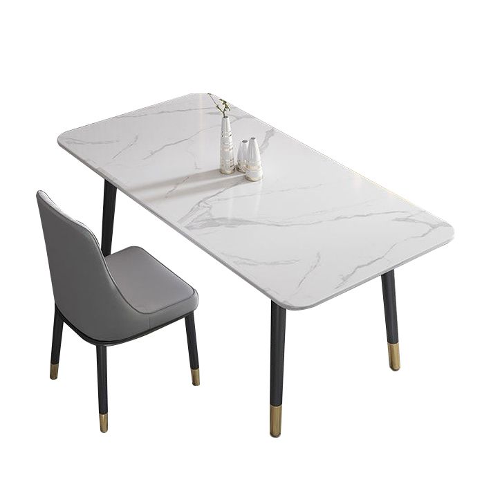 Rectangular Sintered Stone Dining Table Luxury Furniture with 4 Legs in Matte Finish Home Clearhalo 'Dining Tables & Seating' 'Dining Tables' 'dining_table' 'furn' 'furn_dining_table' 'Furniture' 'Kitchen & Dining Furniture' 1200x1200_a775a603-c0cd-43fd-9daf-559b6999fe5b