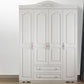 French Country White Storage Cabinet Hinged Door Cabinet with Drawers