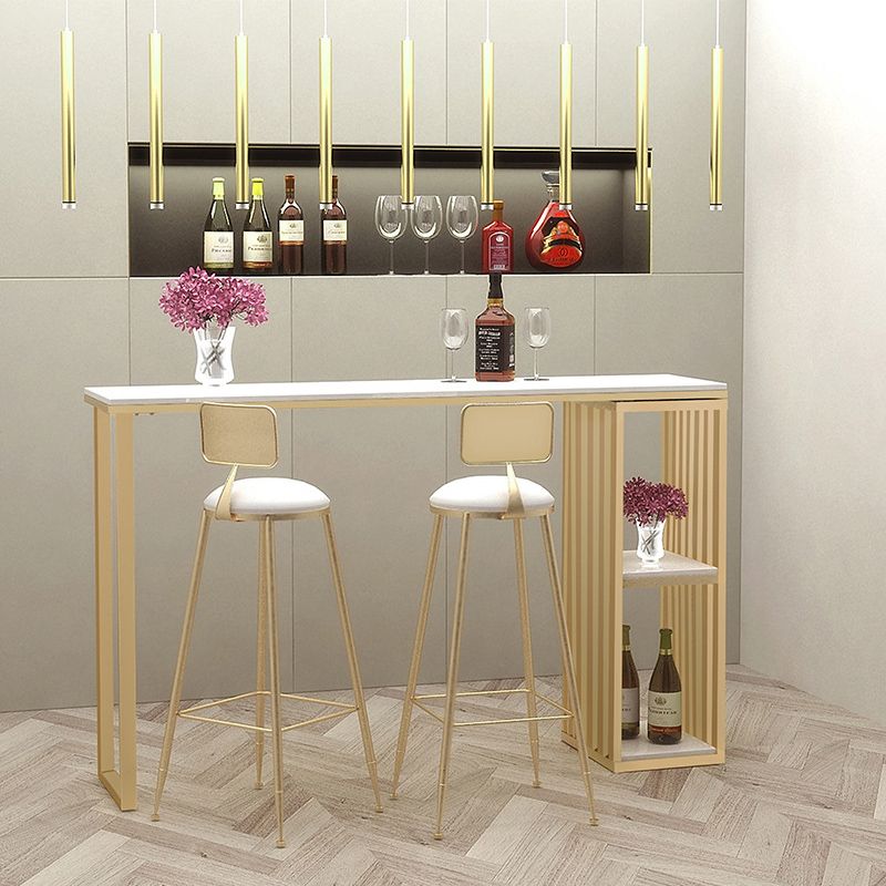 1/2/3 piezas Mesa de barra de mármol Taburete de bar con acabado mate y juego de mesa