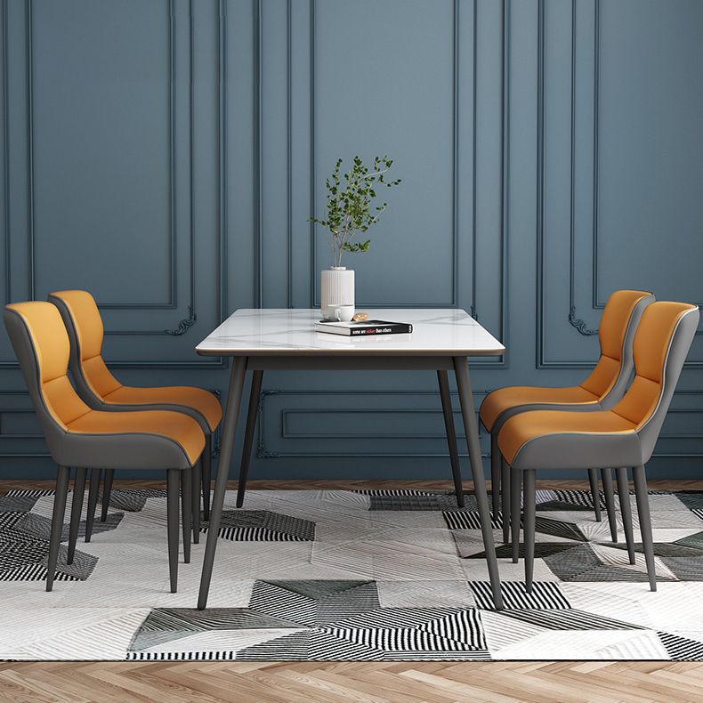 Contemporary Style Metal Dining Chairs Wingback Arm Dining Side Chair for Kitchen Clearhalo ' kitchen&dining_furn' 'Dining Chairs' 'Dining Tables & Seating' 'dining_chair' 'furn' 'furn_dining_chair' 'Furniture' 'furniture_dining_chair' 'Kitchen & Dining Furniture' 'kitchen' 1200x1200_a7769599-a971-4582-b45b-033c0b2bac97