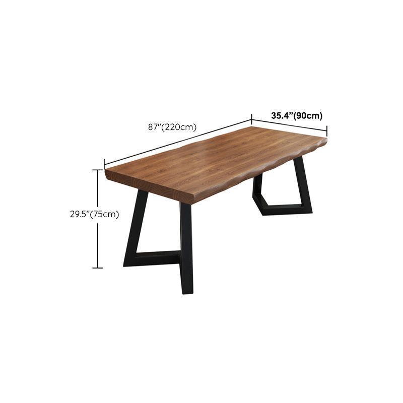 Home Industrial Rectangular Office Desk Solid Wood Writing Desk with Metal Legs Clearhalo 'furn' 'furn_office_desk' 'Furniture' 'Office Desks' 'Office Furniture' 'office_desk' 1200x1200_a7778a1c-55af-402e-b419-5f853c45a32c