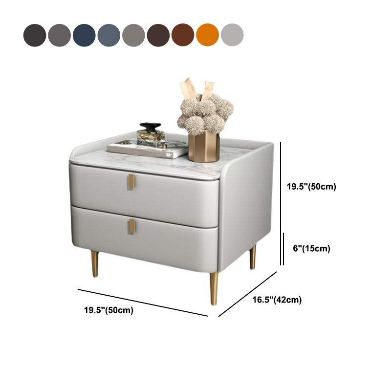 Table de nuit en pierre avec tiroirs table de chevet en cuir avec 4 jambes