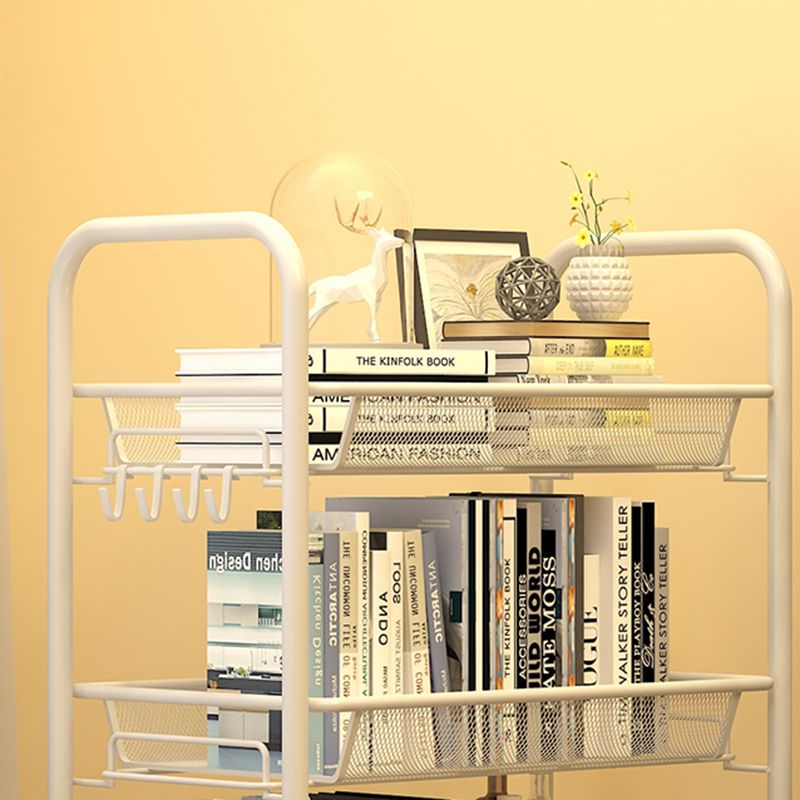 Libreria in stile moderno libreria aperta in metallo con ruote a terra per casa