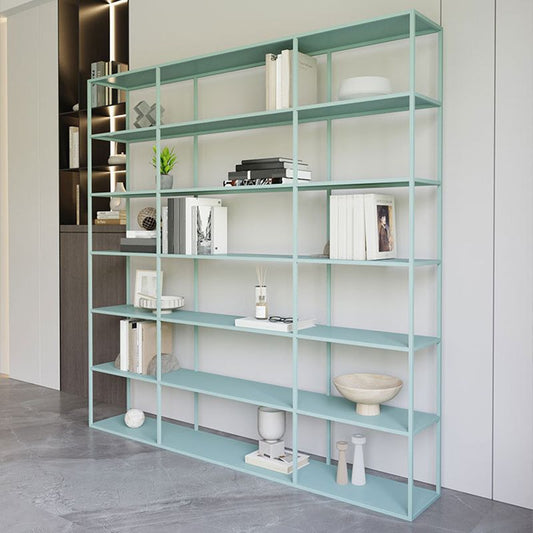 Estantería de marco de metal vertical estantería moderna de almacenamiento abierto, 10 "w x 71" H