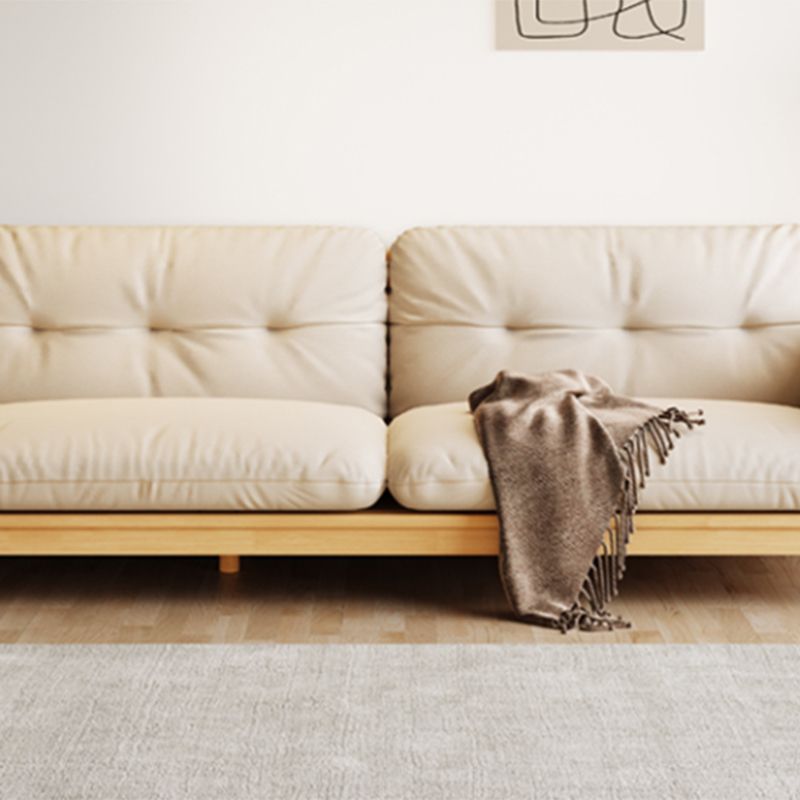 Solid Wood Tufted Settee Flared Arm Beige Cushions Sofa -39.4" H Clearhalo 'furn' 'furn_sofas' 'Furniture' 'Living Room Furniture' 'Sofa' 'sofas' 1200x1200_a77ce620-2054-4b60-bdd8-ae25a52b4bff