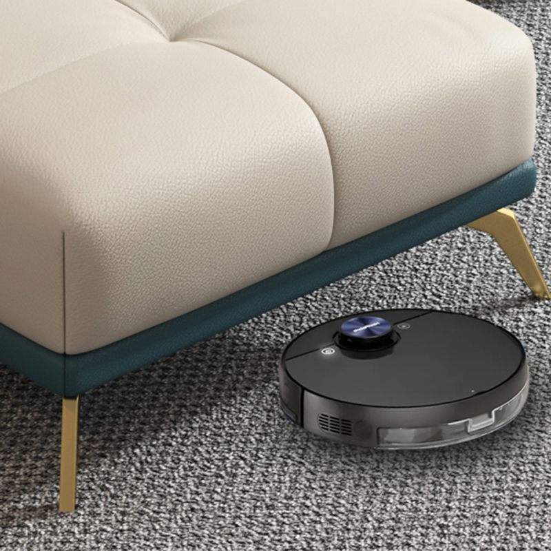 Sofa sectionnel du bras de smoking 35.43 "Haut-cuir authentique en cuir tufté canapé à dos fendu