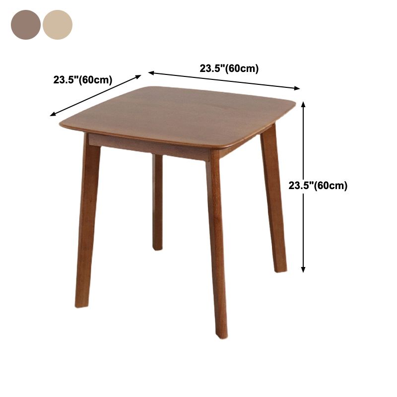 23.5" Rubberwood Solid Wood Dining Table Square 4 Legs Dining Table for Home Use Clearhalo ' dining_table' 'Dining Tables & Seating' 'Dining Tables' 'furn' 'furn_dining_table' 'Furniture' 'furniture_dining_table' 'Kitchen & Dining Furniture' 'kitchen&dining_furn' 'kitchen' 'kitchen_dining_table' 1200x1200_a77d0a16-a936-4a96-a7f3-0ad60abdf0bd