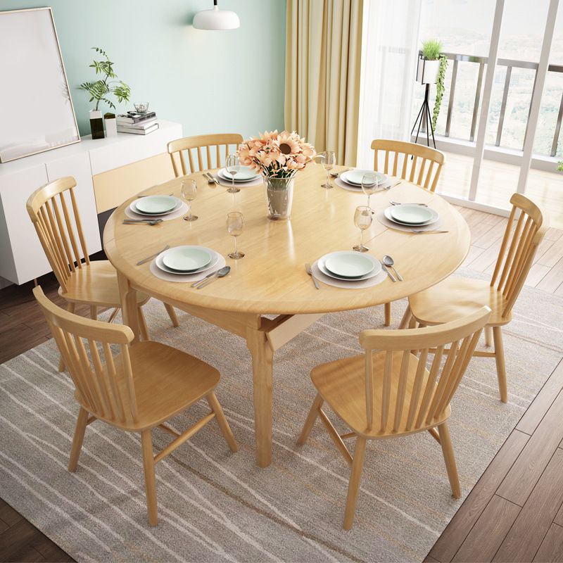 Contemporary Round Dining Table Rubberwood Solid Wood Table with 4 Legs Clearhalo ' dining_table' 'Dining Tables & Seating' 'Dining Tables' 'furn' 'furn_dining_table' 'Furniture' 'furniture_dining_table' 'Kitchen & Dining Furniture' 'kitchen&dining_furn' 'kitchen' 'kitchen_dining_table' 1200x1200_a7822067-541b-48fb-b1e4-b6168b6ff988