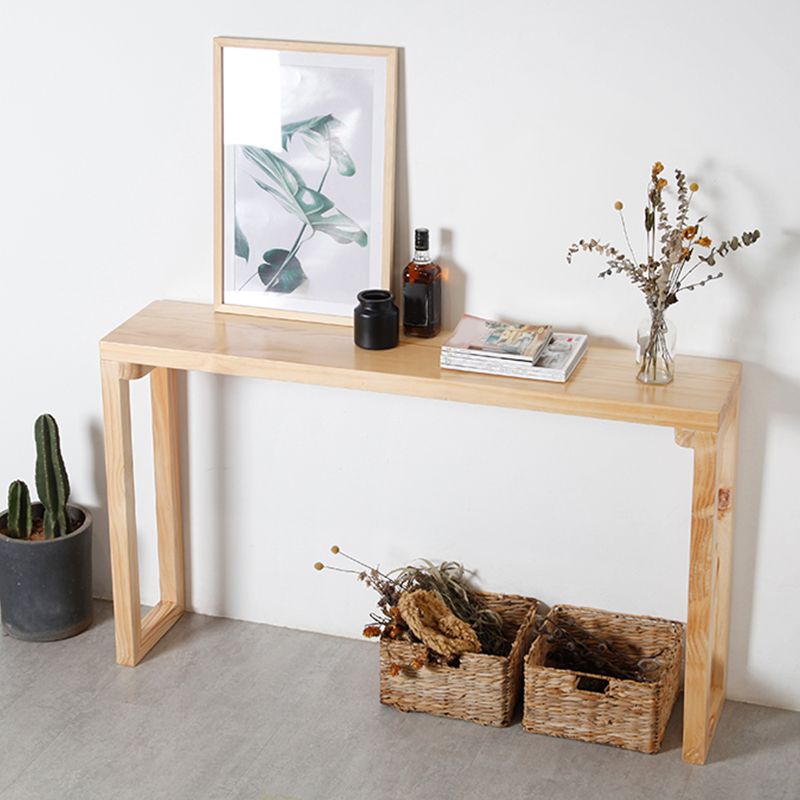 Industrial Rectangle Bistro Bar Desk Pine Solid Wood Bistro Table with Sled Base Clearhalo 'Bar Furniture' 'Bar Tables' 'bar_tables' 'furn' 'furn_bar_tables' 'Furniture' 'Kitchen & Dining Furniture' 1200x1200_a7824e61-e946-4f1d-a575-202db82fbbef