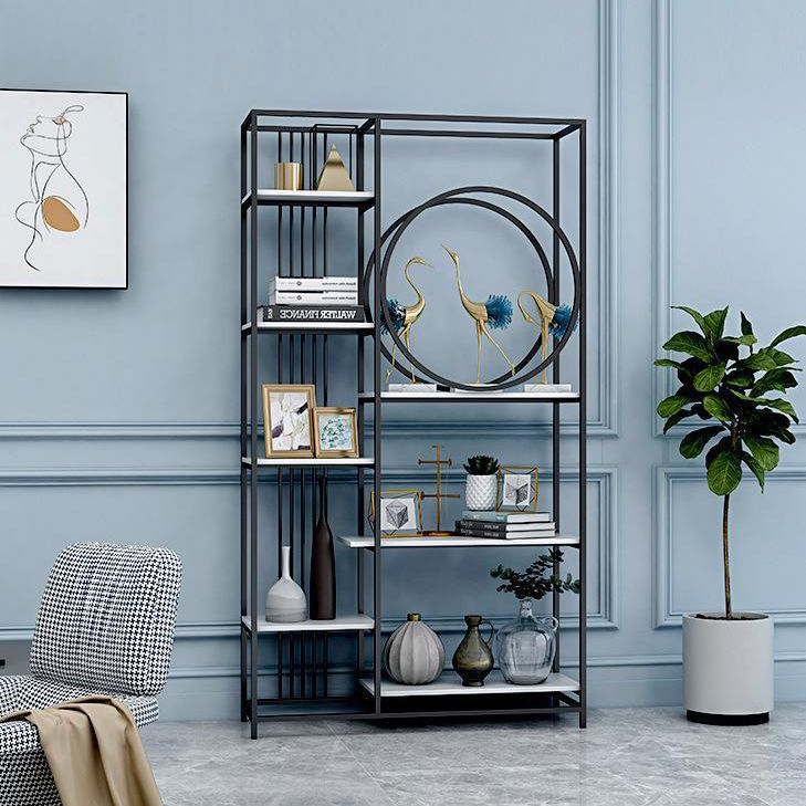 Iron Frame Etagere Bookshelf Vertical Manufactured Wood Shelf Bookcase for Office Clearhalo 'Bookcases' 'furn' 'furn_bookcases' 'Furniture' 'furniture_bookcases' 'Office Furniture' 1200x1200_a782c467-6d15-4ce3-8b62-61a8d07233ac