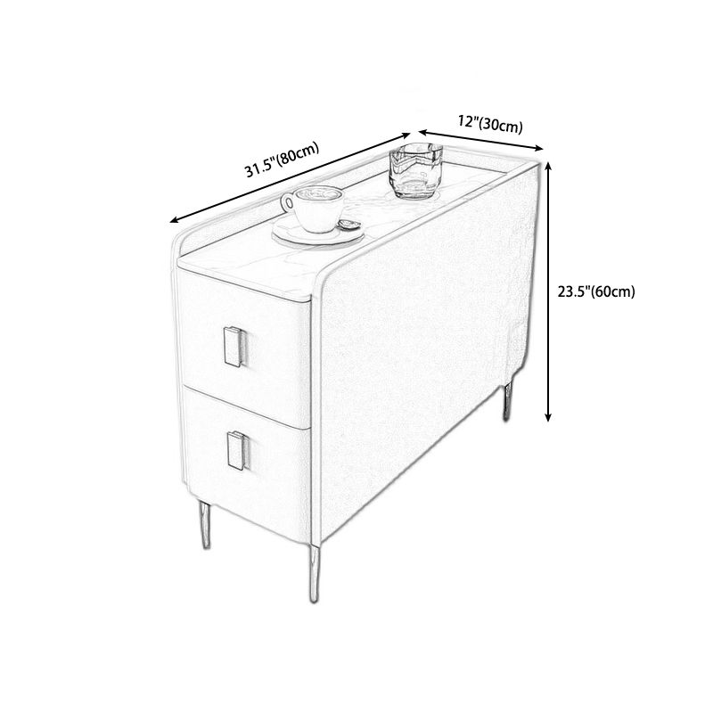 Rectangular Pine 4 Legs Side Table 11.8" Wide Two-Drawer End Table