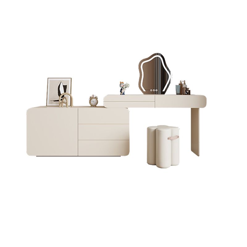 15,75 "MAQUE-UP Vanité de maquillage blanc Table de bureau de vanité avec 6 tiroirs