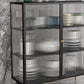 Glass Door Iron Sideboard Glam Server Cabinet with Storage for Dining Room Clearhalo 'buffet_sideboard' 'Buffets & Sideboards' 'furn' 'furn_buffet_sideboard' 'Furniture' 'furniture_buffet_sideboard' 'Kitchen & Dining Furniture' 1200x1200_a7865004-6c9f-4675-b683-8f008a51faa7