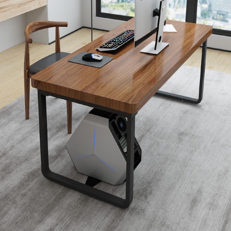 Escritorio de escritura de madera curva escritorio de oficina de trineo natural contemporáneo