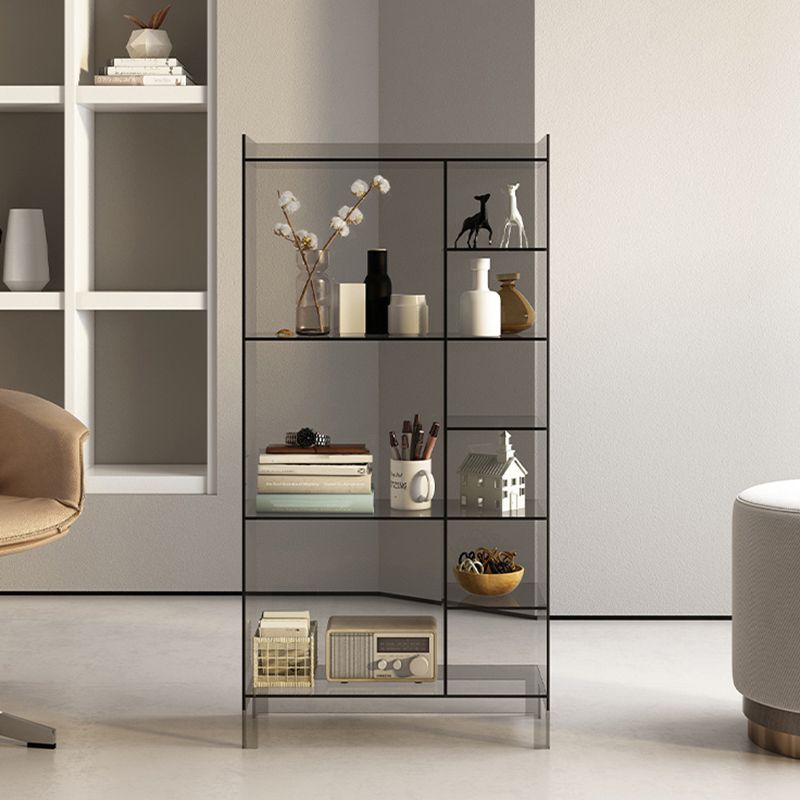 Scandinavian Acrylic Standard Bookshelf Closed Back Bookshelf,23.6"L x 9.84"W x 47.2"H Clearhalo 'Bookcases' 'furn' 'furn_bookcases' 'Furniture' 'furniture_bookcases' 'kitchen' 'kitchen_bookcases' 'Living Room Furniture' 'Office Furniture' 1200x1200_a78800e0-d534-4ca9-bfa8-b57b3a42a83e