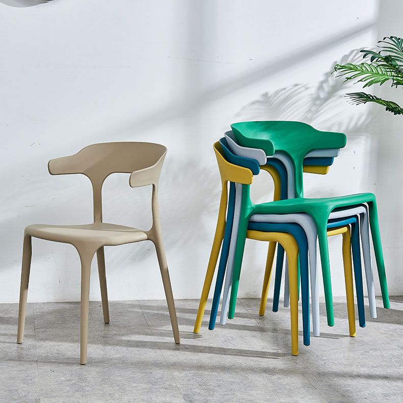 Contemporary Style Stackable Chairs Dining Armless Chairs with Plastic Legs for Kitchen Clearhalo 'Dining Chairs' 'Dining Tables & Seating' 'dining_chair' 'furn' 'furn_dining_chair' 'Furniture' 'furniture_dining_chair' 'Kitchen & Dining Furniture' 1200x1200_a7895e2e-b90f-4ba5-a4a3-bfac52f46999