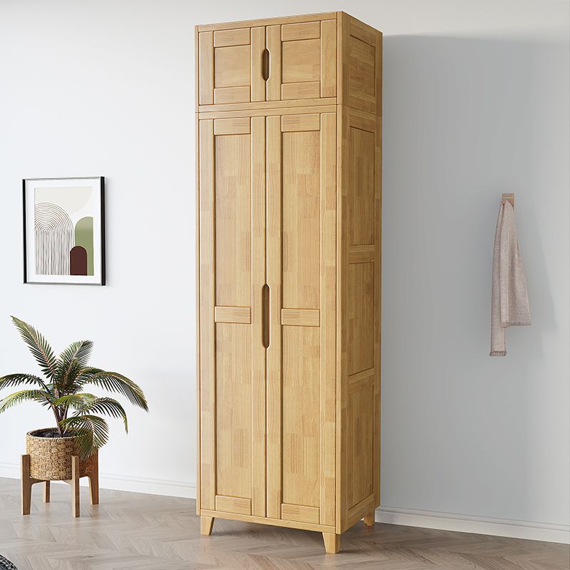 Light Wood Finish Wardrobe Armoire Traditional Wardrobe Cabinet Clearhalo 'Armoires & Wardrobes' 'armoires_wardrobes' 'Bedroom Furniture' 'furn' 'furn_armoires_wardrobes' 'Furniture' 1200x1200_a789a993-168d-4c20-a690-26485660fb52