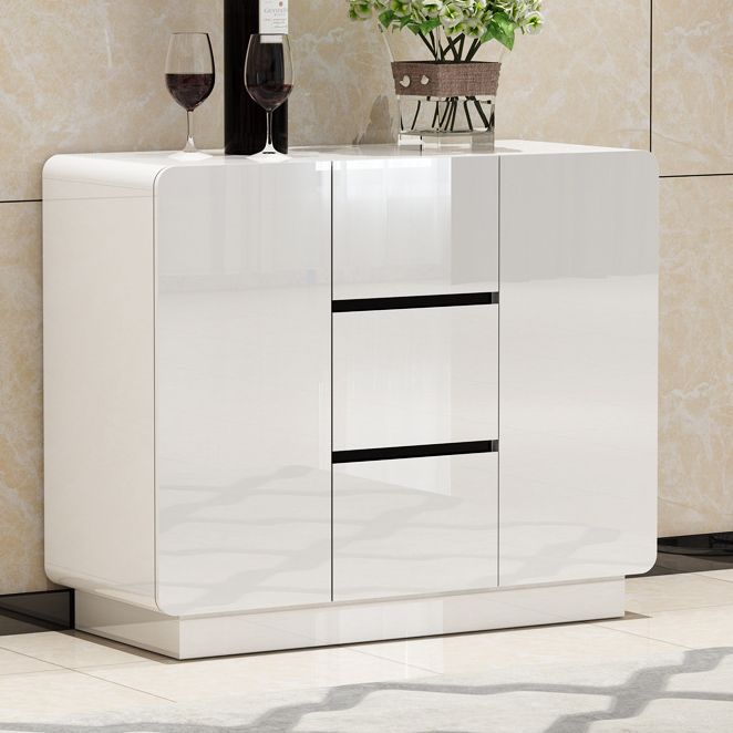 Pinie de bois en bois d'ingénierie blanche buffet de style moderne avec 3 tiroirs