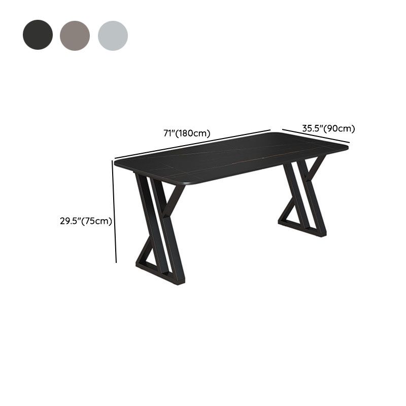 Industrial Style Task Desk Rectangular Shaped Office Desk in Grey/White/Black Clearhalo 'furn' 'furn_office_desk' 'Furniture' 'Office Desks' 'Office Furniture' 'office_desk' 1200x1200_a78aa609-a3ac-4ec6-b86f-2f602f193603