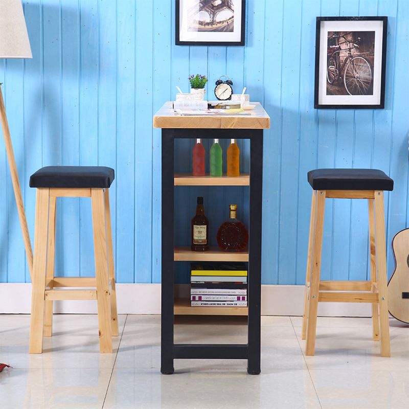 Modern Rectangle Bar Table Set 1/3 Pcs Wooden Brown Bar Table Set Clearhalo 'Bar Furniture' 'furn' 'furn_home_bar_bar_sets' 'Furniture' 'Home Bars & Bar Sets' 'home_bar_bar_sets' 'Kitchen & Dining Furniture' 1200x1200_a78ac671-5c60-4999-9382-9ad9621cc132