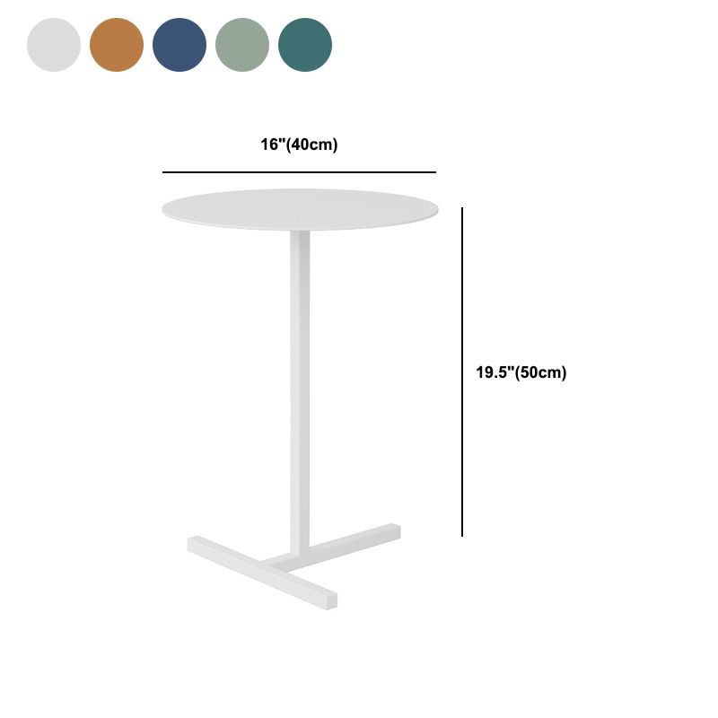 Mid-Century Round Metal End Table Dia 15.75" Pedestal Side Table