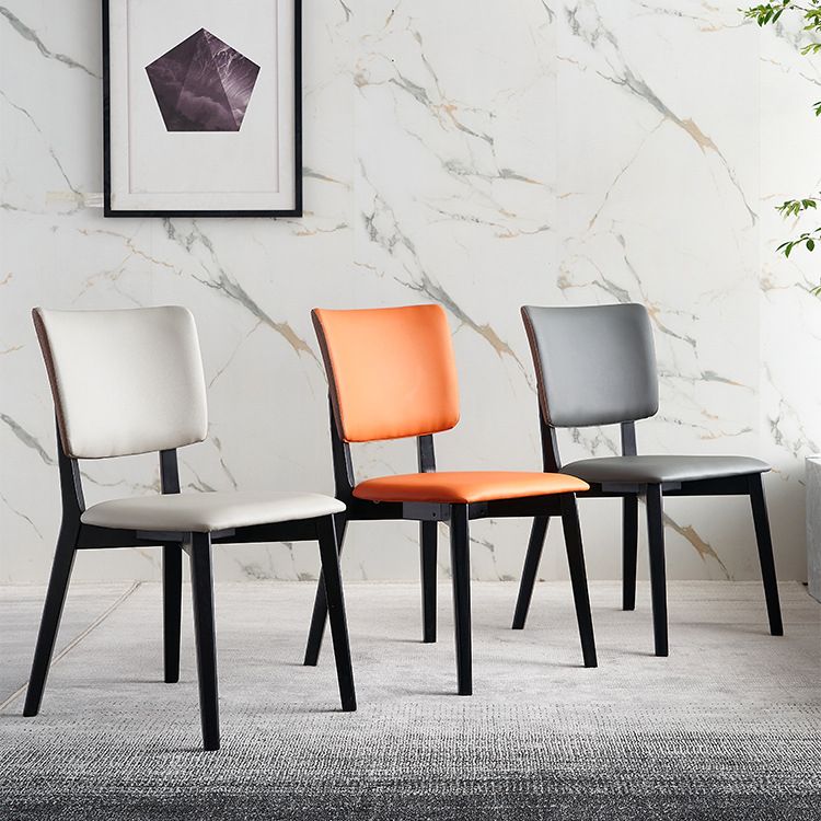 Modern Leather Dining Chair Open Back Dining Side Furniture in Matte Finish for Indoor Clearhalo 'Dining Chairs' 'Dining Tables & Seating' 'dining_chair' 'furn' 'furn_dining_chair' 'Furniture' 'Kitchen & Dining Furniture' 1200x1200_a78d9428-9266-49cd-b84d-a2d03ae04fce