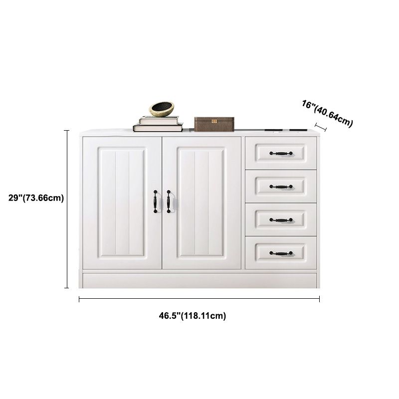 White Storage Chest Modern Style Wooden Storage Chest Dresser with Drawers and Doors Clearhalo 'Bedroom Furniture' 'Dressers & Chests' 'dressers_chests' 'furn' 'furn_dressers_chests' 'Furniture' 1200x1200_a78e8c67-4a2f-4478-aa41-9240e108563f