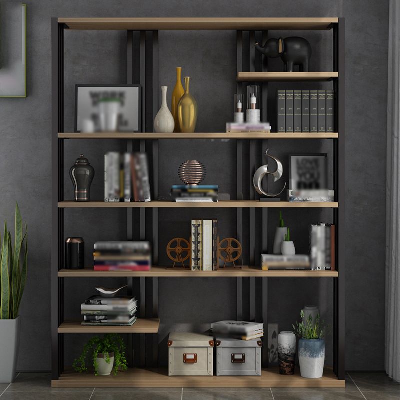 Industrial Style Bookshelf Open Shelf Vertical Metal Shelf with Rectangular Shelves Clearhalo 'Bookcases' 'Furniture' 'furniture_bookcases' 'kitchen' 'kitchen_bookcases' 'Living Room Furniture' 'Office Furniture' 1200x1200_a78f1ed8-d777-4cad-8551-6d9a1c10e70a