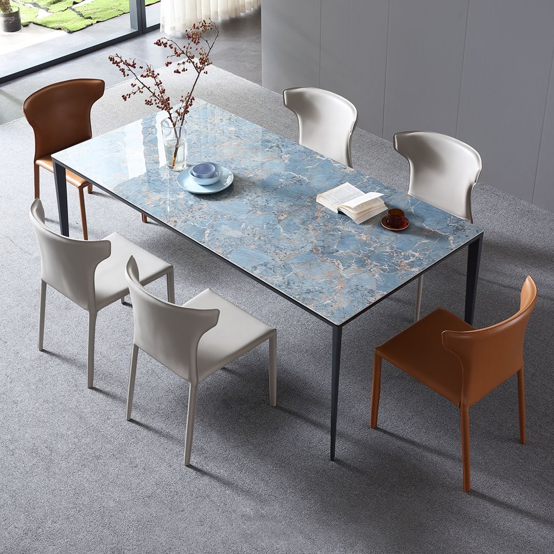 Simple Style Sintered Stone Table 4 Legs Aviation Aluminum Base Rectangle Table for Home Clearhalo ' dining_table' 'Dining Tables & Seating' 'Dining Tables' 'furn' 'furn_dining_table' 'Furniture' 'furniture_dining_table' 'Kitchen & Dining Furniture' 'kitchen&dining_furn' 'kitchen' 'kitchen_dining_table' 1200x1200_a78f989a-a837-415a-b0e5-8ca2c5dc1bdc