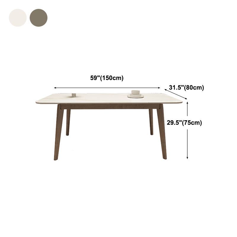 Medieval Modern Sintered Stone Top Dining Table Rectangle Table with Wooden 4 Legs Clearhalo 'Dining Tables & Seating' 'Dining Tables' 'dining_table' 'furn' 'furn_dining_table' 'Furniture' 'furniture_dining_table' 'Kitchen & Dining Furniture' 'kitchen' 'kitchen_dining_table' 1200x1200_a7900b7c-037b-4231-b7c8-ae32b2eded19