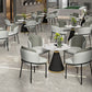 Glam Metal Dinette Table Gesinterde stenen eettafel voor thuisgebruik