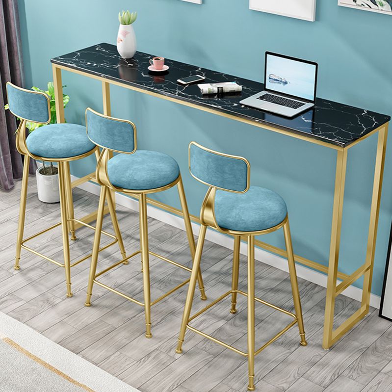 Stone Top Bar Table Traditional Luxury Rectangle Bar Table with Gold Trestle Base Clearhalo 'Bar Furniture' 'Bar Tables' 'bar_tables' 'furn' 'furn_bar_tables' 'Furniture' 'furniture_bar_tables' 'Kitchen & Dining Furniture' 1200x1200_a792fa6a-d020-42ad-afd4-d03876e8f4f1