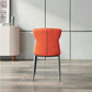 Modern Simple Side Chair Faux Leather Kitchen Dining Chair with Metal Base